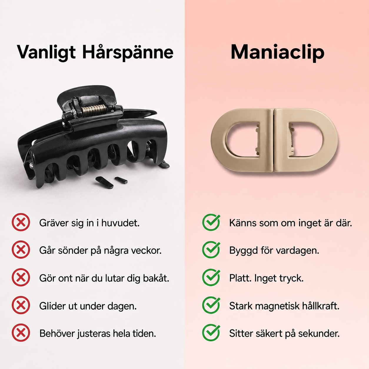 Maniaclip - Hårspännet som ligger platt