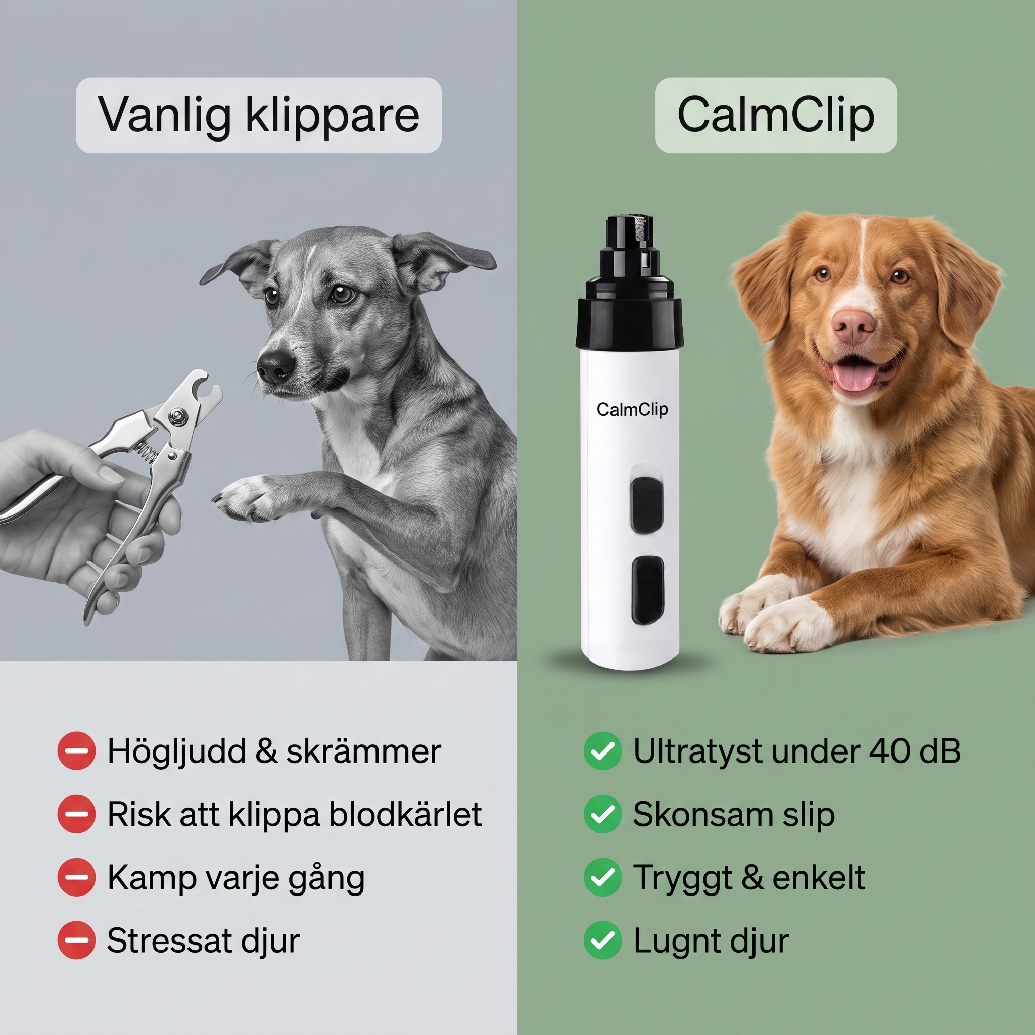 CalmClip vs vanlig klippare – tyst och skonsam jämförelse