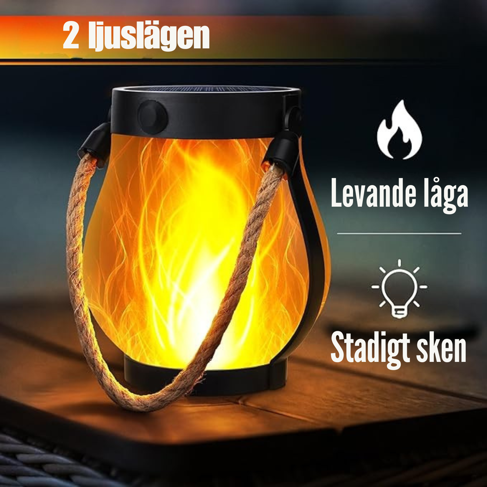 Dancing Flame - Solcellslykta med levande lågeffekt